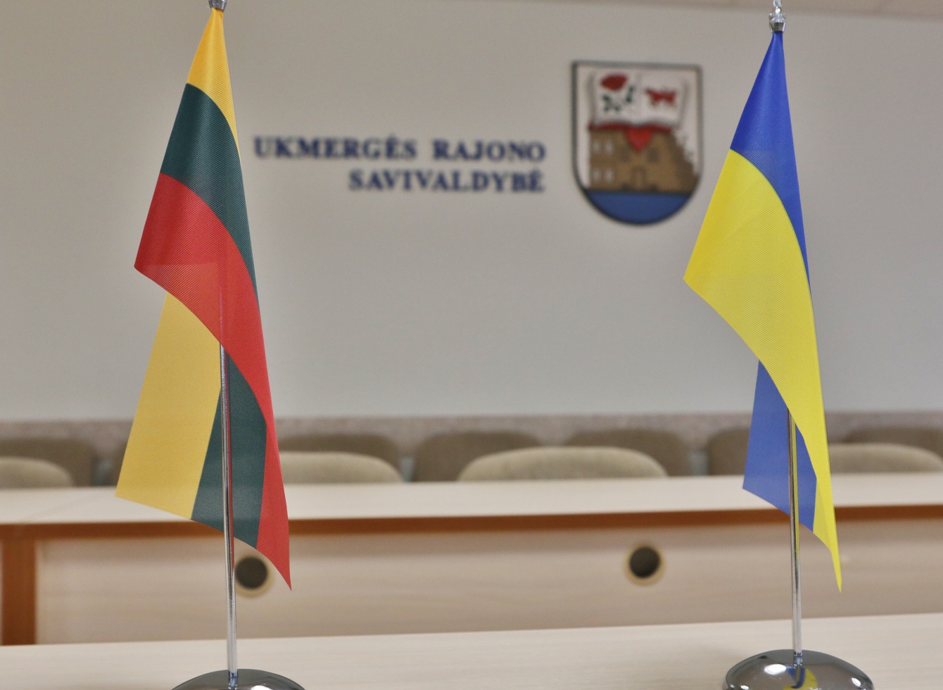 Lithuanian and ukranian flags