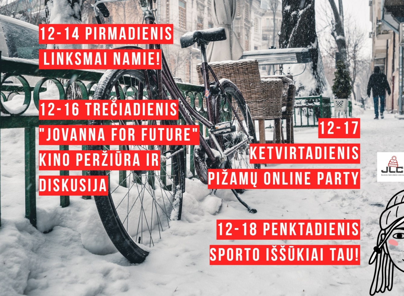 VšĮ Jaunimo laisvalaikio centro 12.14-12.18 savaitės veiklos