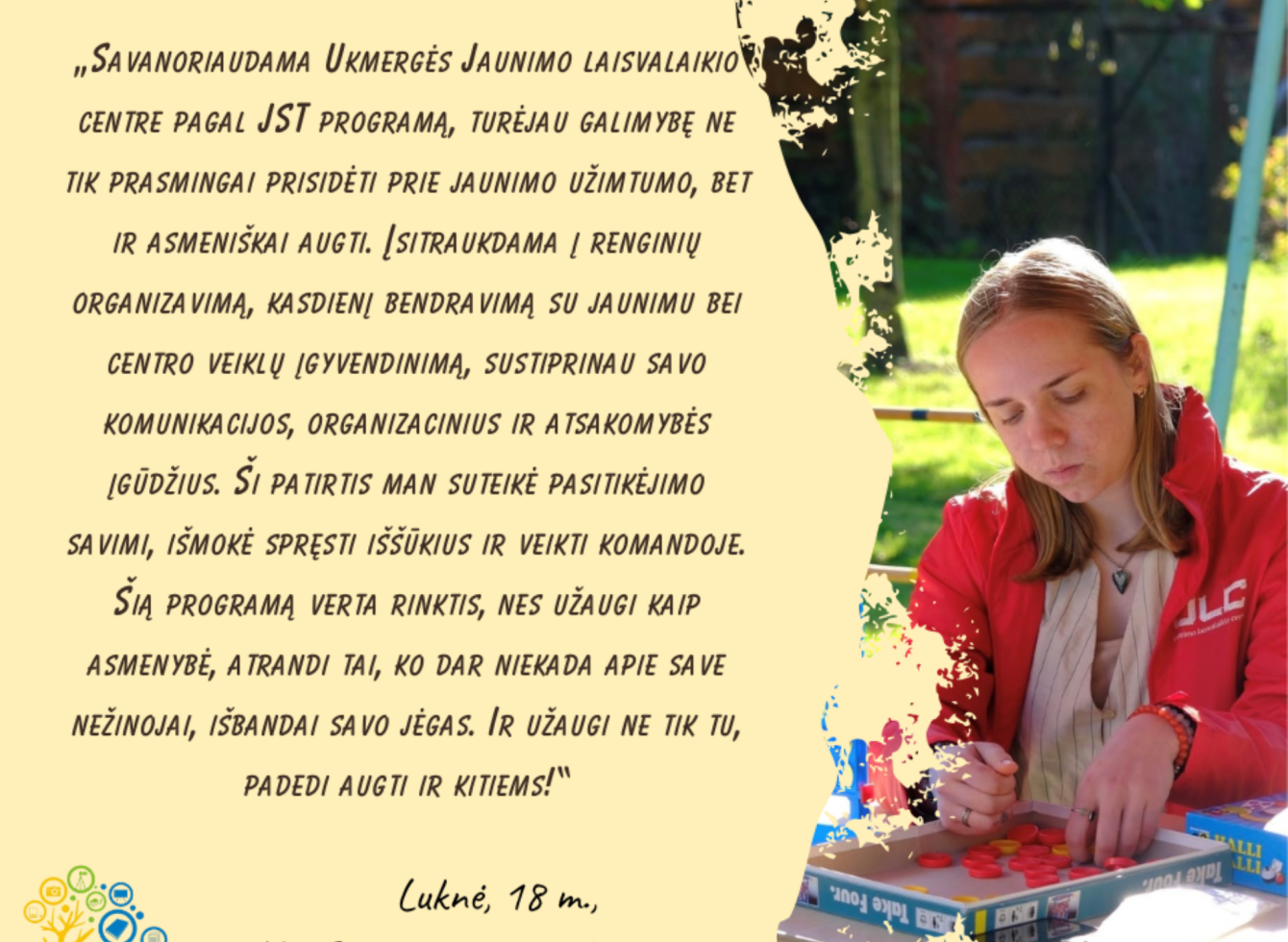 Vyksta registracija į Jaunimo savanoriškos tarnybos programos 2025 m. II-ojo pusmečio vietas!