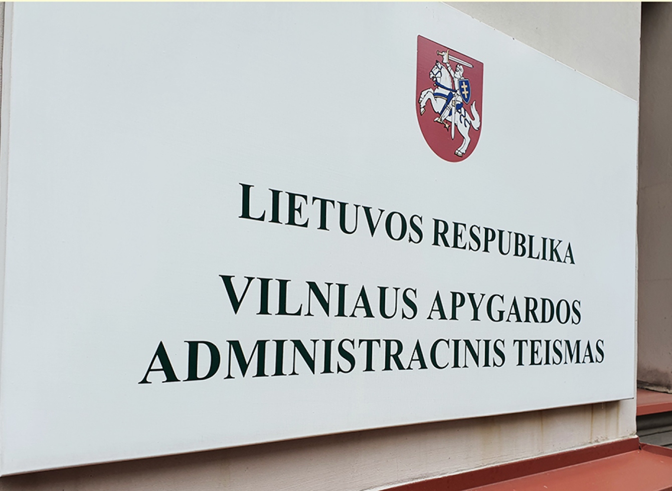 Lentelė su Vilniaus apygardos administracinio teismo užrašu