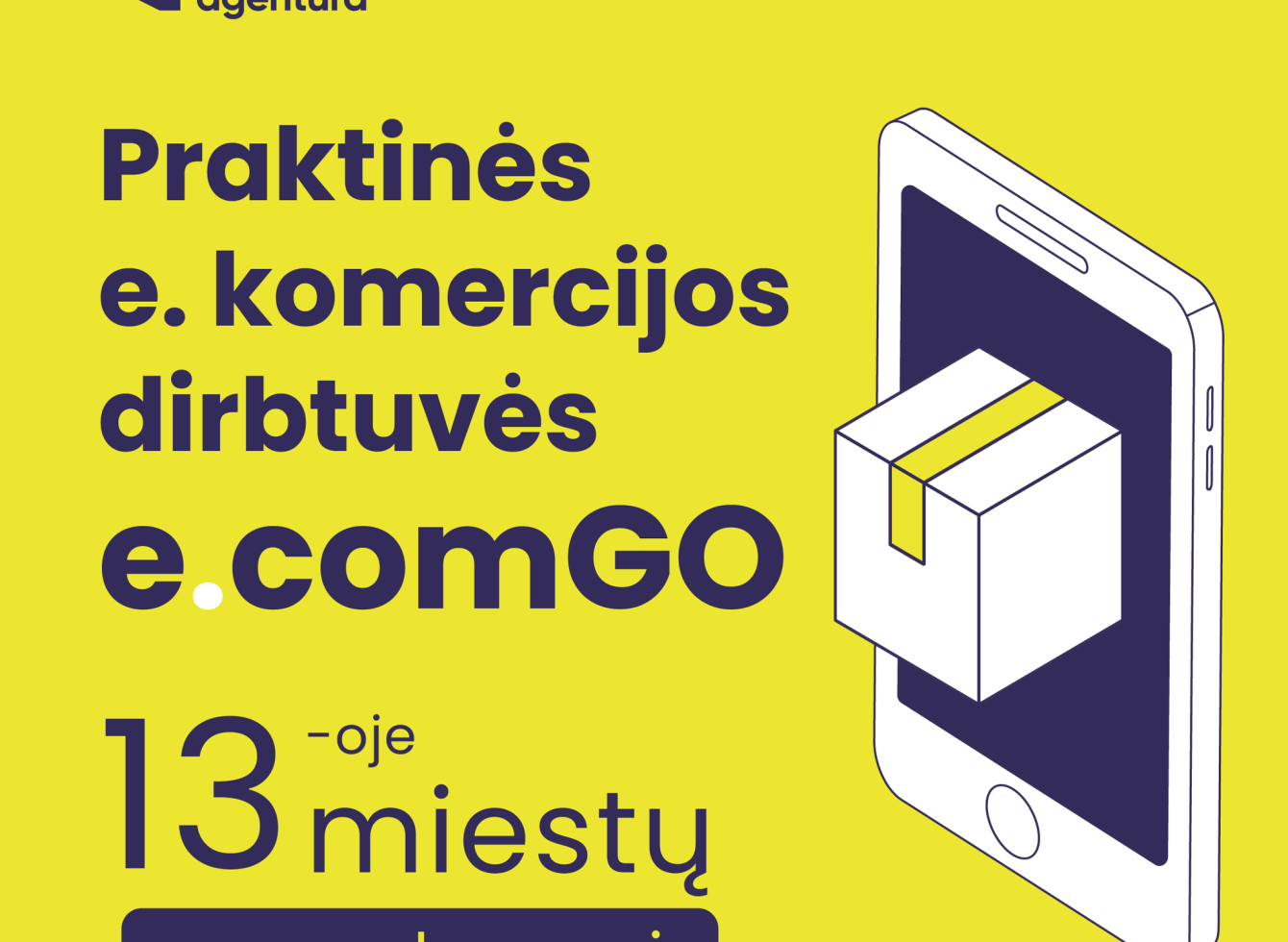 E.komercijos mokymų plakatas