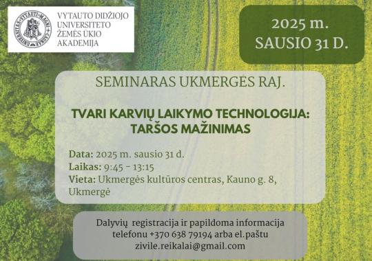 Seminaras „Tvari karvių laikymo...