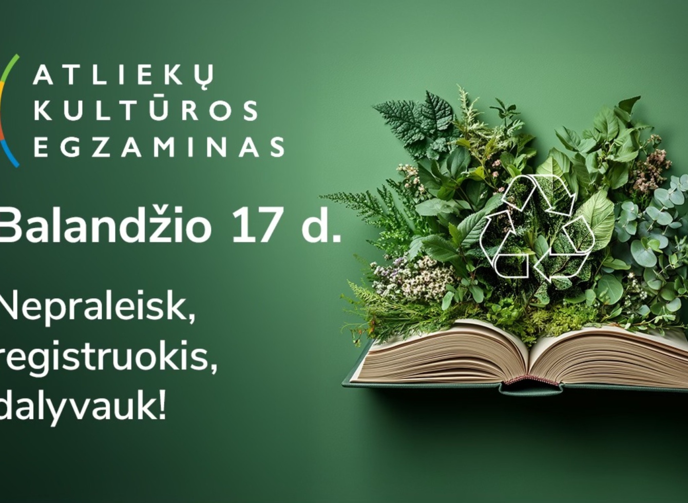 Moksleiviai kviečiami dalyvauti „Atliekų kultūros“ egzamine