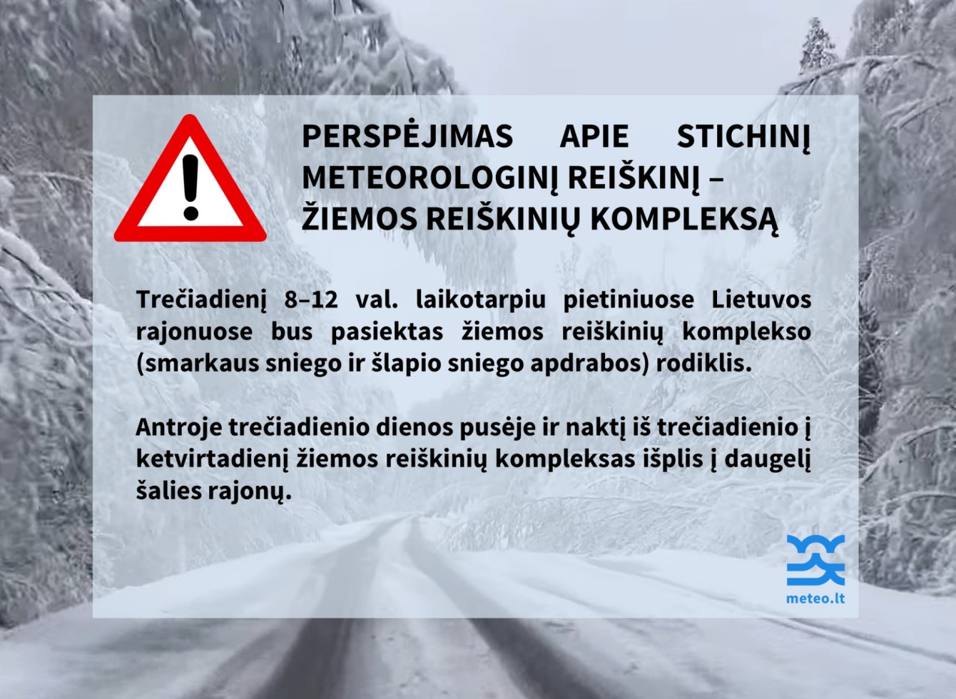 Perspėja apie stichinį meteorologinį reiškinį