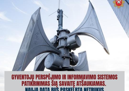 Atšaukiamas gyventojų perspėjimo ir...