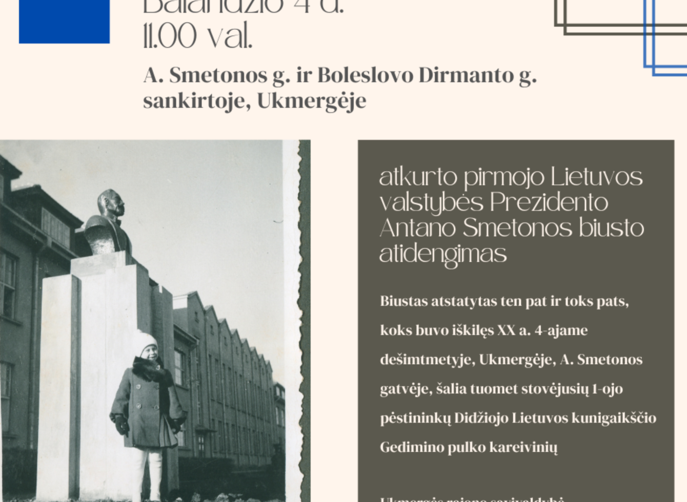 Lietuvos Respublikos Prezidento Antano Smetonos biusto atidengimo ceremonija