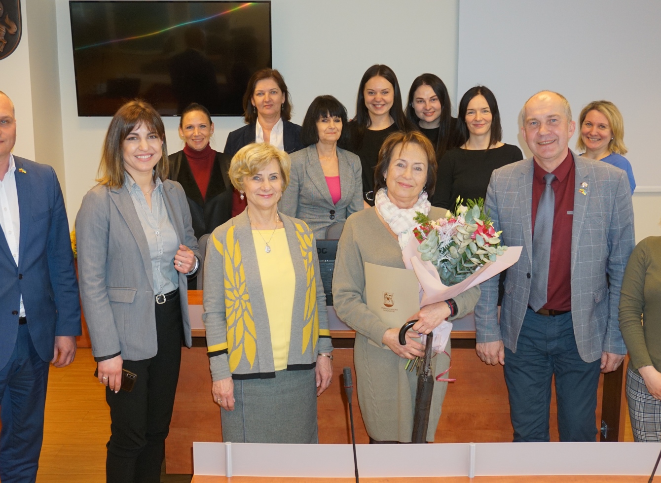 D. Darulienė su savivaldybės vadovais ir Socialines paramos skyriaus darbuotojais
