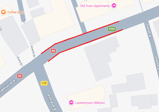 Bus ribojamas eismas Vytauto gatvėje