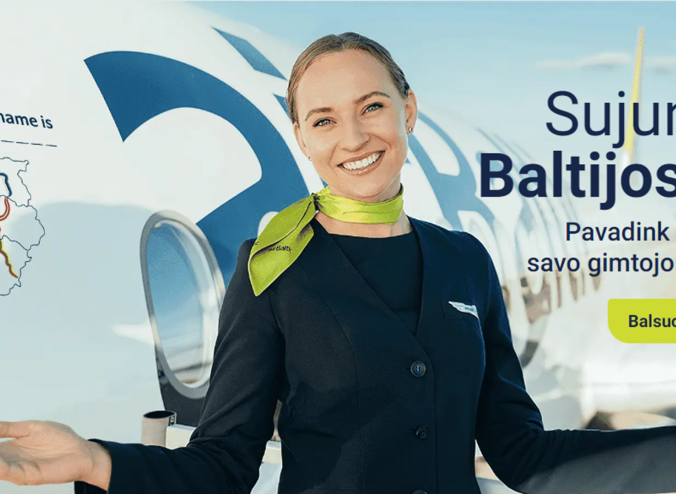 AirBaltic lėktuvo palydovė