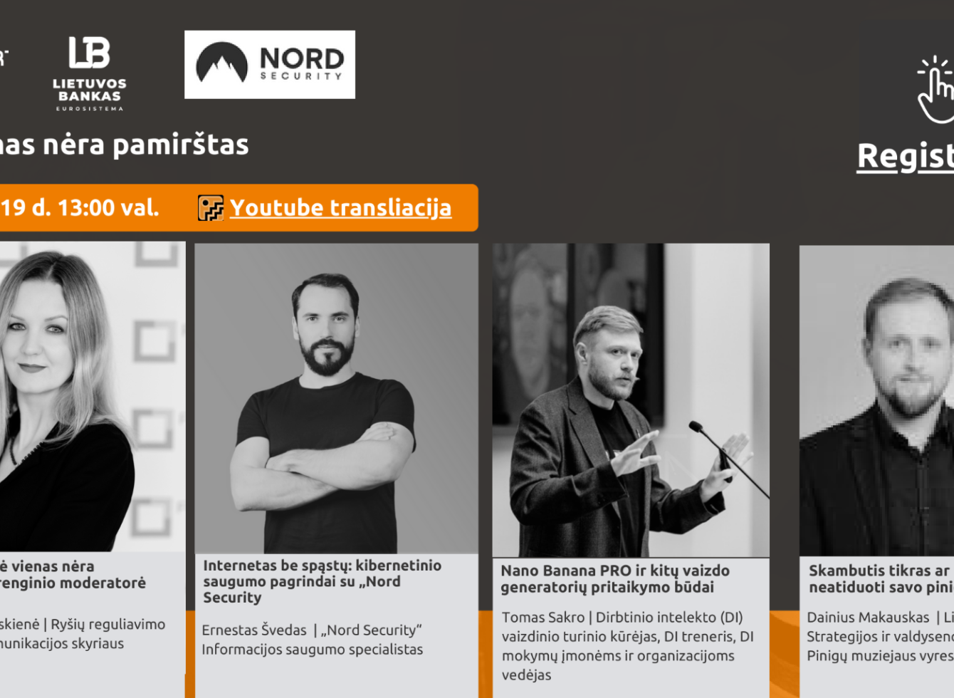 Kviečiame klausytis skaitmeninius įgūdžius lavinančių paskaitų „Nė vienas nėra pamirštas“
