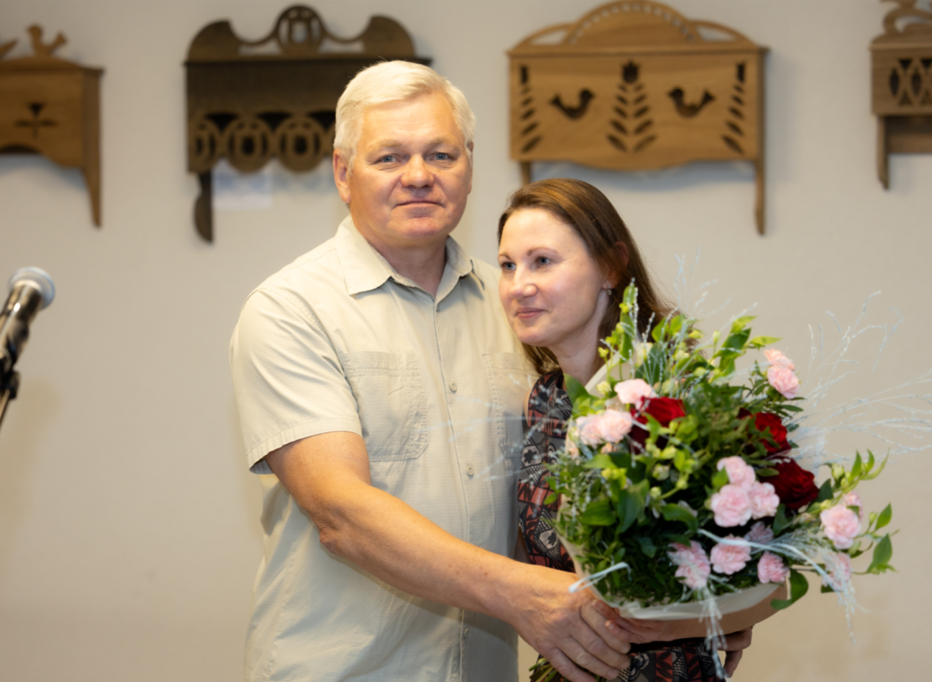 Kristinos ir Stanislovo Zinkevičių kūrybos darbų parodos atidarymo akimirkos