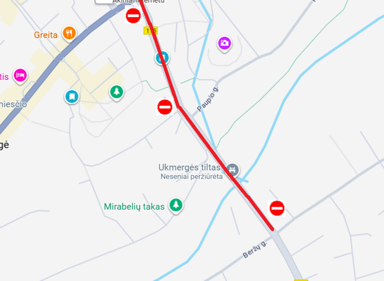 Gruodžio 22 d. nuo 6.00 val. iki 17.00 val. remontuojama Vilniaus gatvės atkarpa bus draudžiamas transporto eismas ir iš Užupio į miesto centrą.