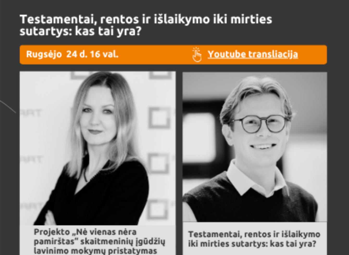 Ryšių reguliavimo tarnyba kviečia į nemokamą nuotolinę paskaitą apie paveldėjimą ir testamentus