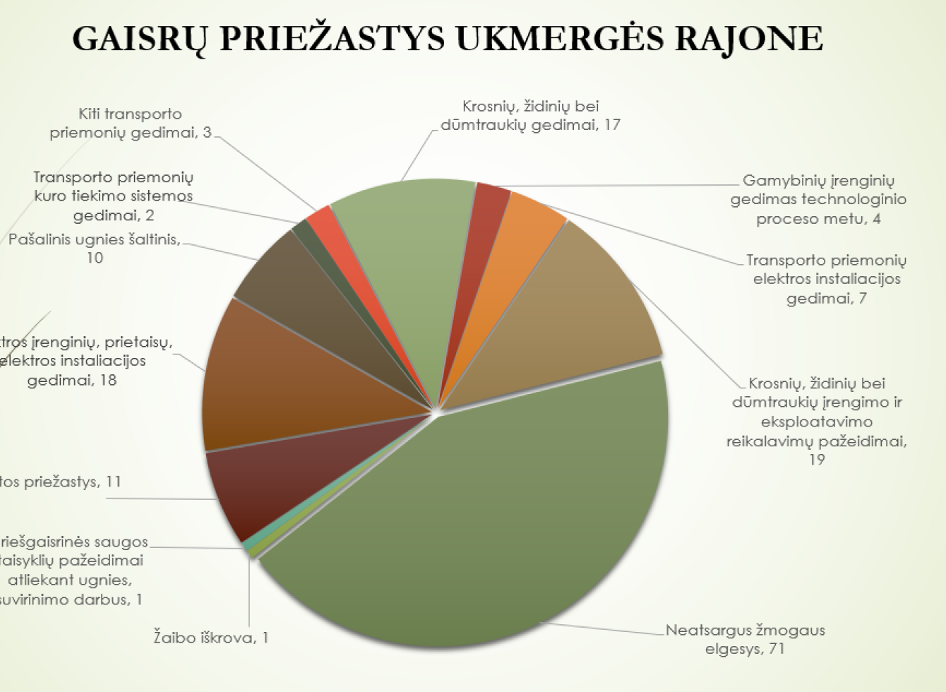 Gaisrų priežastys Ukmergės r.