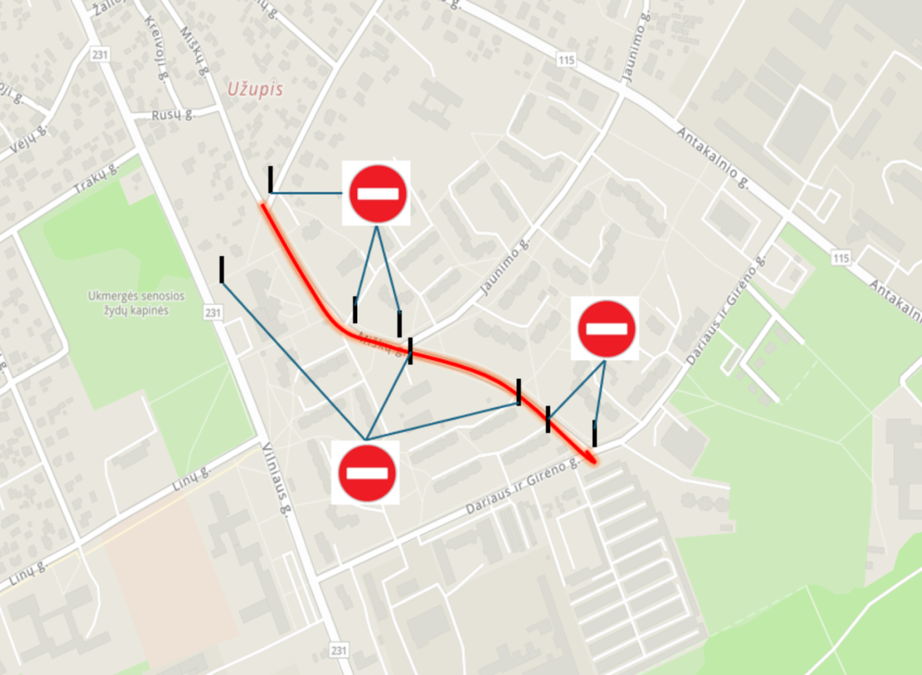 Rugpjūčio 7 dieną, ketvirtadienį, bus draudžiamas transporto eismas Ukmergės mieste esančioje Miškų gatvėje, atkarpoje nuo Dariaus ir Girėno g. iki Laukų g.