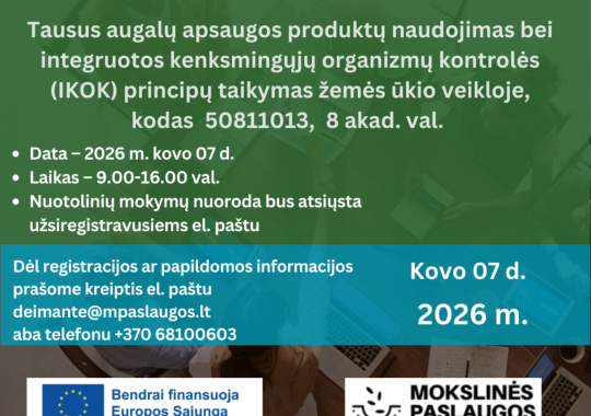 Seminaras „Tausus augalų apsaugos...
