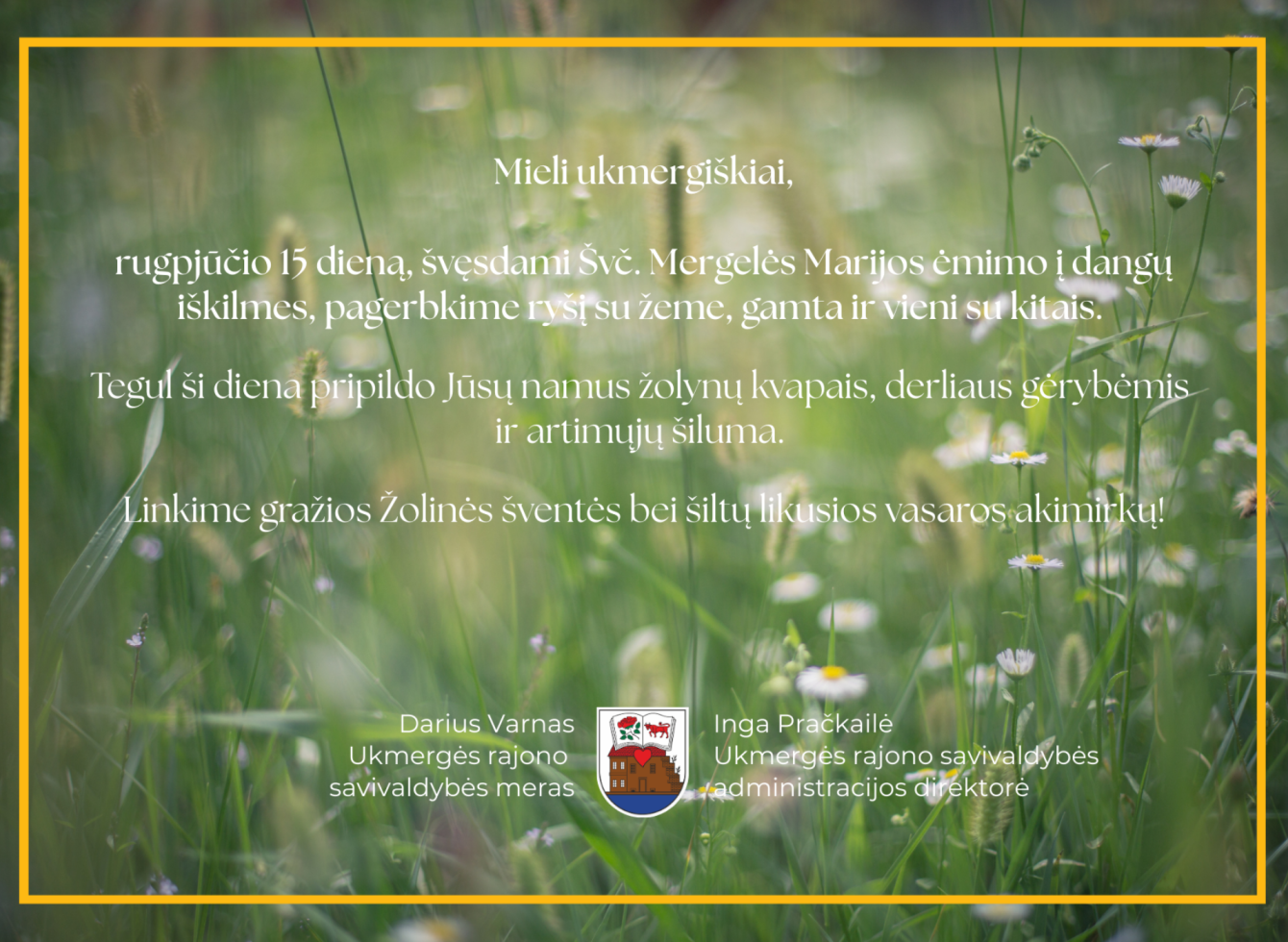 Sveikinimas Žolinių proga