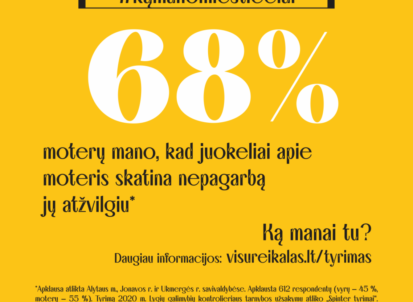 Lygių galimybių kontrolieriaus tarnyba Ukmergėje pradeda socialinę kampaniją „Ką mano miestiečiai“