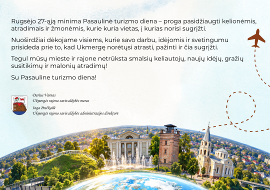 Sveikinimas Pasaulinės turizmo dienos...
