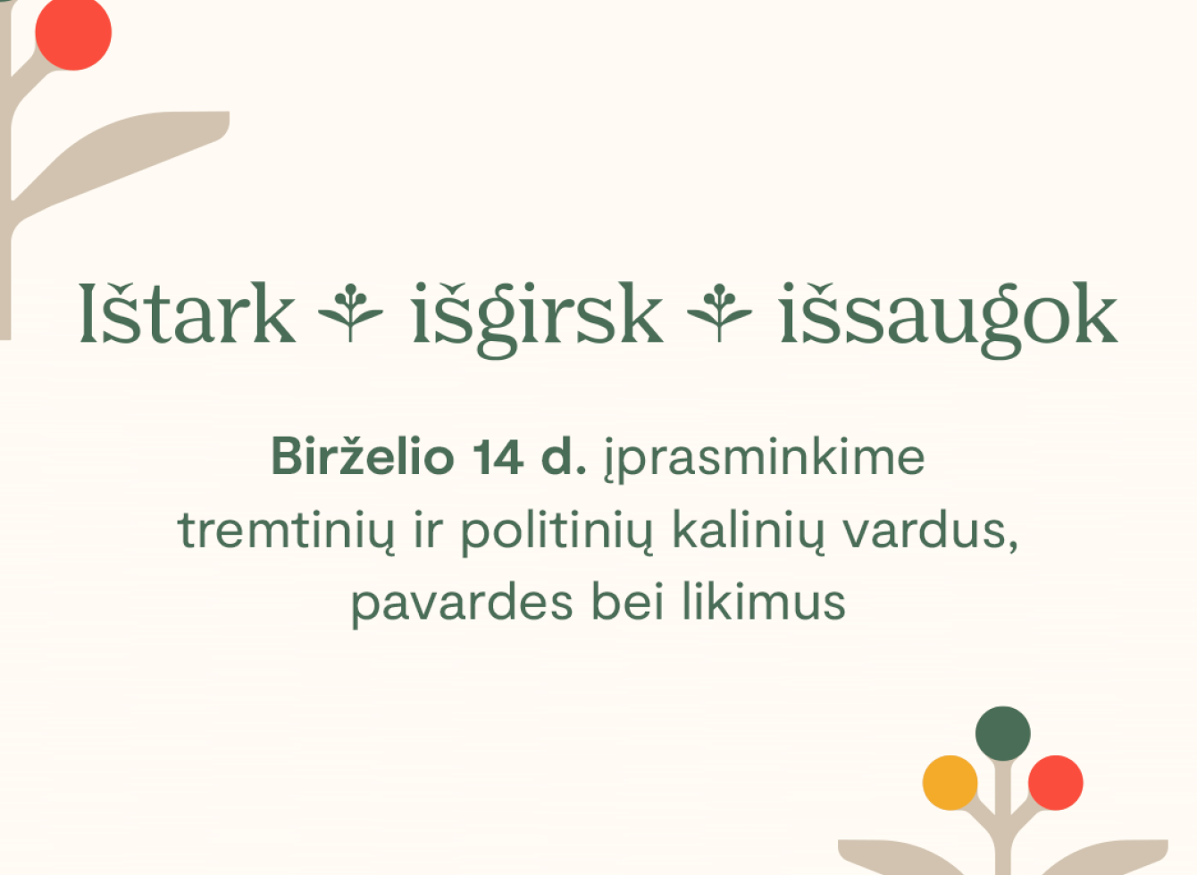 Atminties akcija „Ištark, Išgirsk, Išsaugok“ 