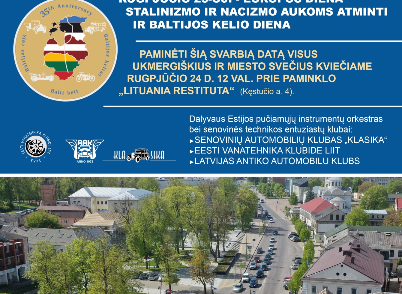„Baltijos kelias-35“ – istorinių automobilių žygis užsuks į Ukmergę!