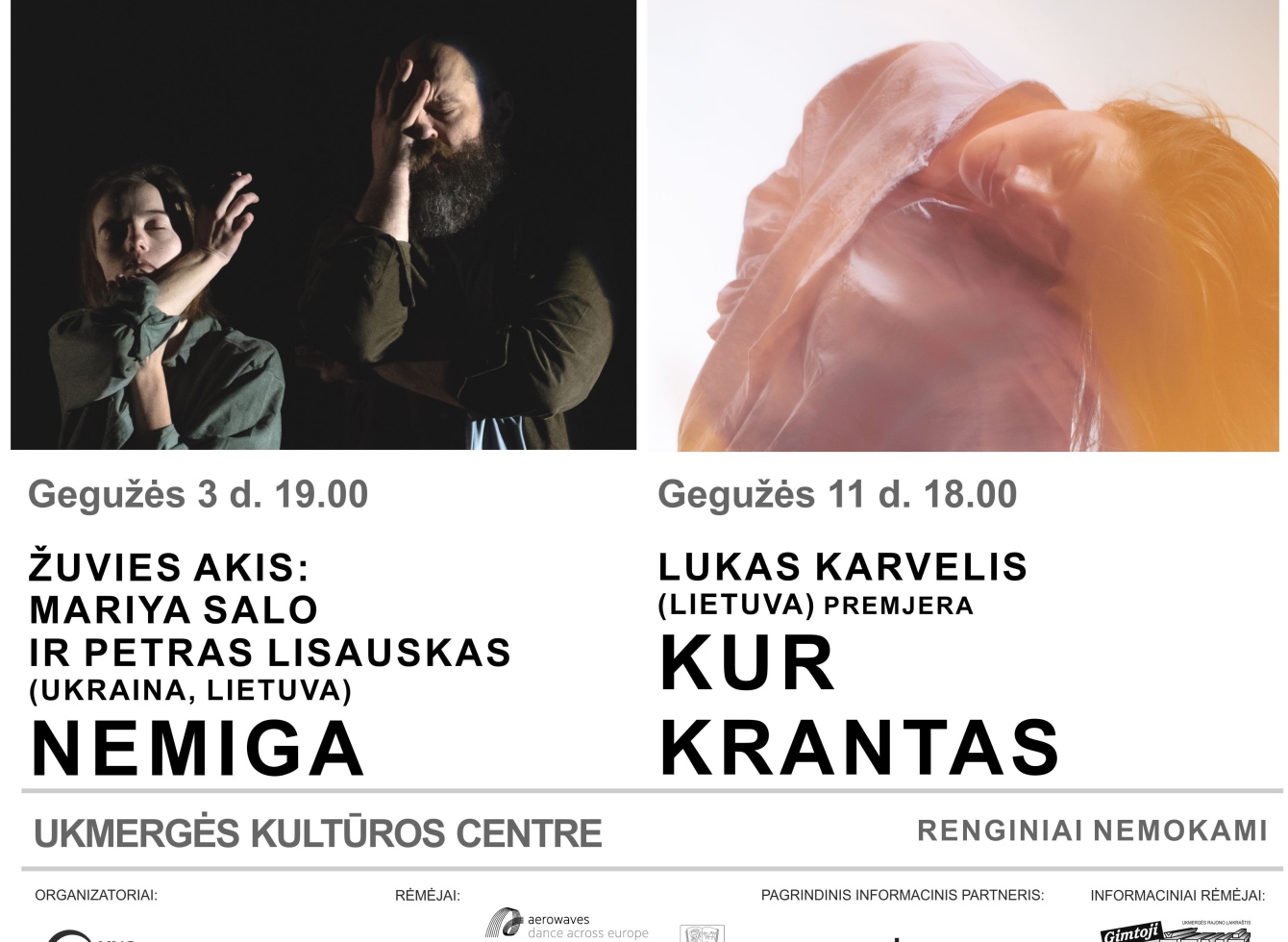 Tarptautinio šiuolaikinio šokio festivalio spektakliai – Ukmergėje