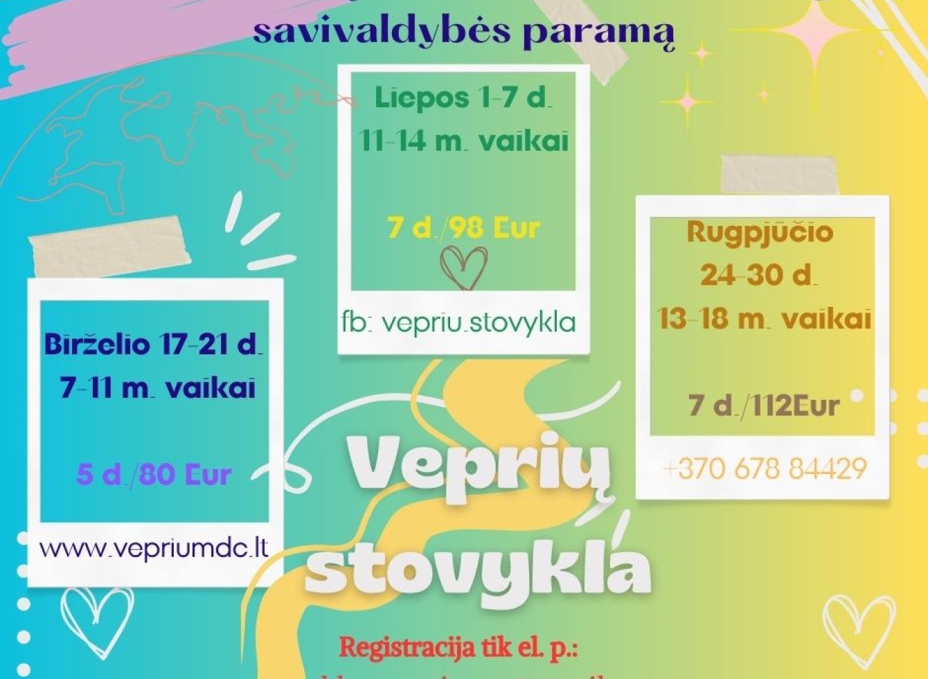 Vaikų ir jaunimo vasaros stovykla Vepriuose