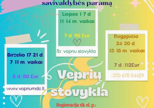 Vaikų ir jaunimo vasaros stovykla...