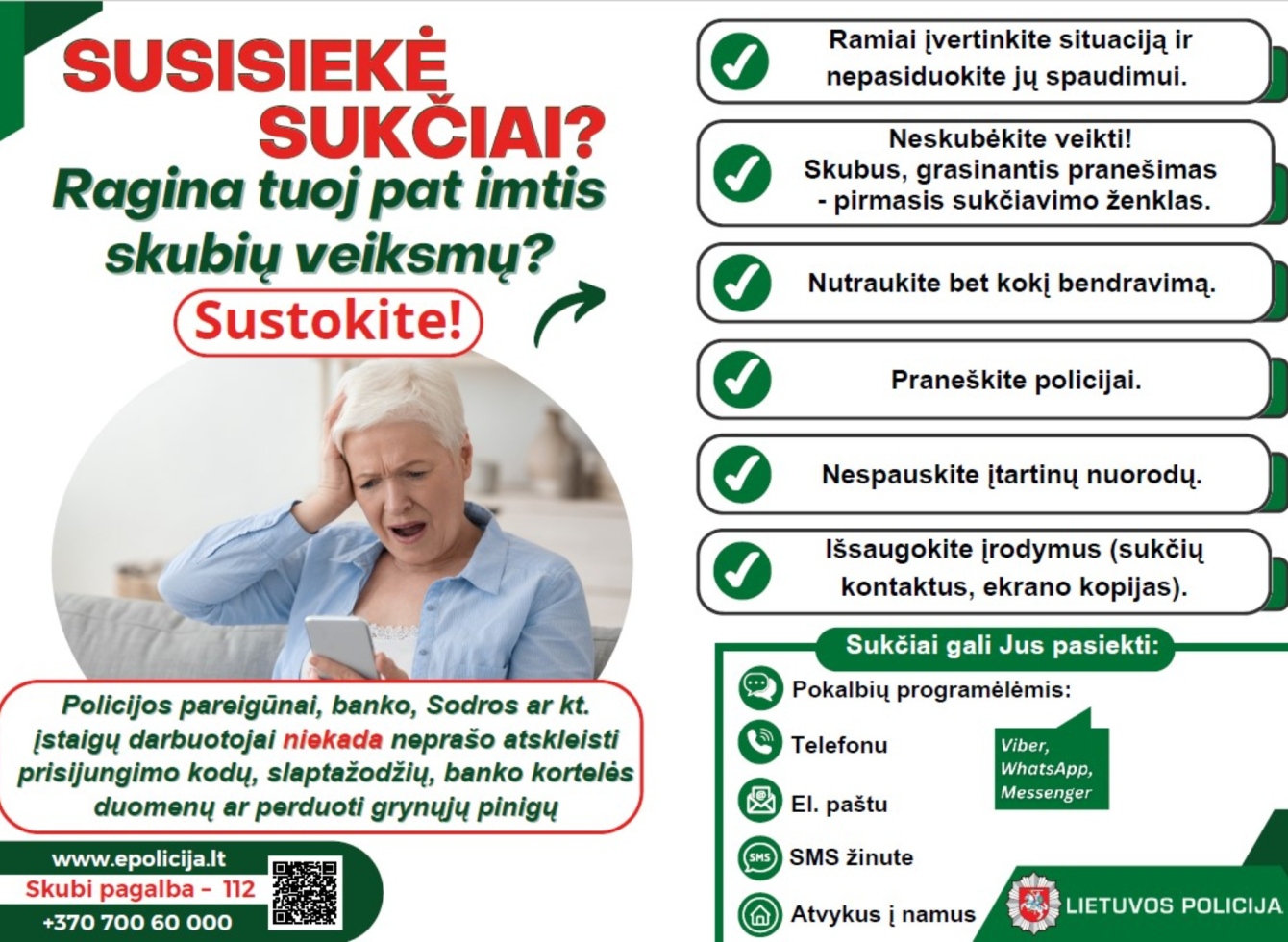 Informacija apie sukčiavimų prevenciją