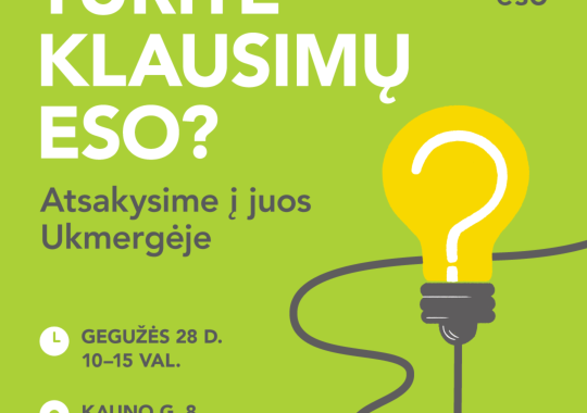 ESO kviečia į gyvą susitikimą Ukmergėje