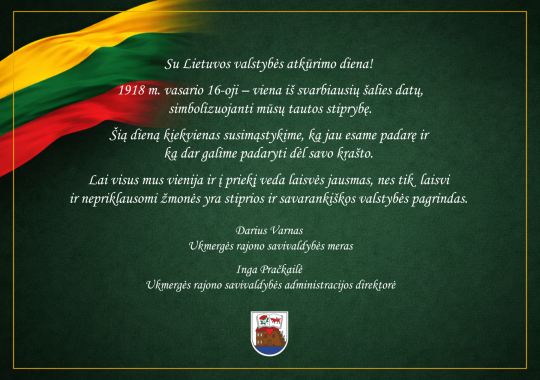  Ukmergėje iškilmingai paminėta Lietuvos valstybės atkūrimo diena