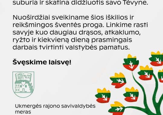 Ukmergiškiui už nuopelnus įteiktas mero padėkos ženklas