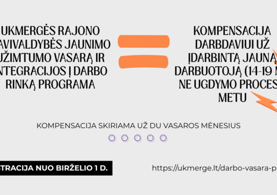 Ukmergės rajono darbdaviai kviečiami...
