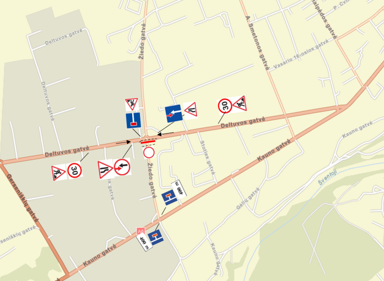 Žiedo ir Deltuvos gatvių sankryžoje laikinai bus apribotas eismas