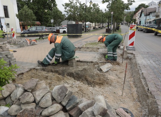 Šaligatvių bortų žeminimo darbai, Vienuolyno g.