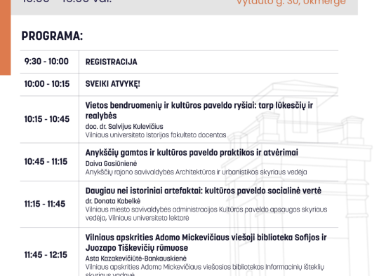 Paveldo konferencija Nekilnojamasis kultūros paveldas mūsų praeitis ar ateitis?