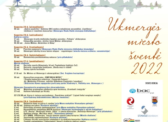 Miesto šventės programa