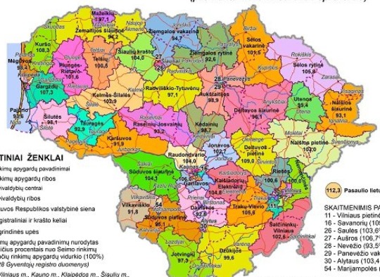 2024 m. Seimo rinkimų apygardų žemėlapis