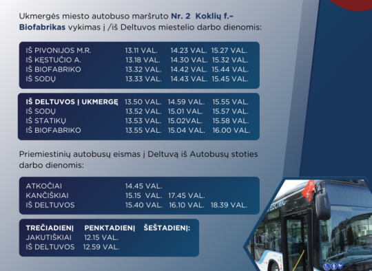 Priemiesčio autobusų grafikas