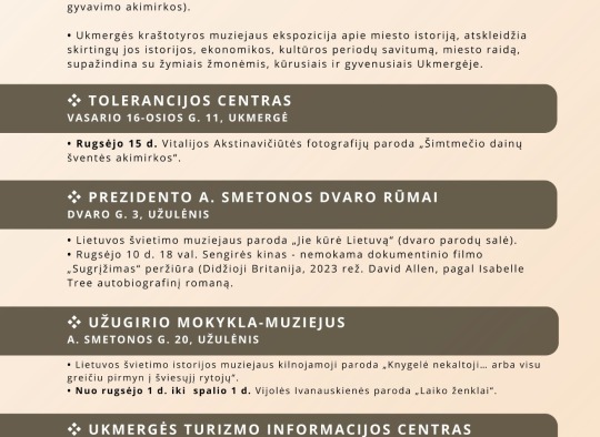 Rugsėjo mėnesio renginiai Ukmergėje ir rajone