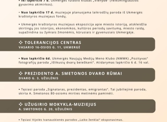 Lapkričio mėnesio renginiai Ukmergėje ir rajone