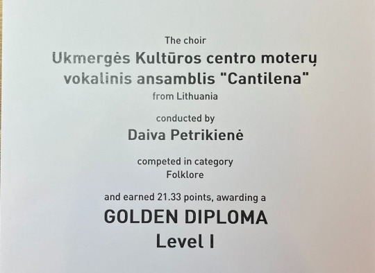 Ansamblis „Cantilena“ triumfavo tarptautiniame konkurse