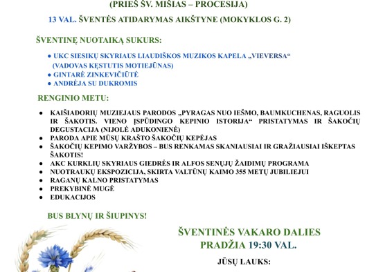 Rugpjūčio mėnesio renginiai Ukmergėje ir rajone