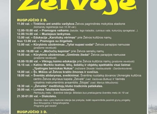 Rugpjūčio mėnesio renginiai Ukmergėje ir rajone