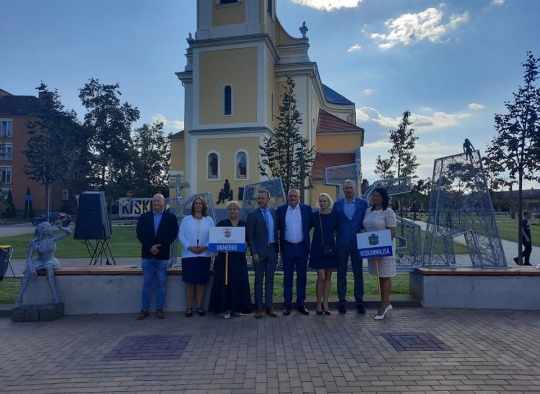 Ukmergės delegacija su Kiškunmaiša miesto vicemere