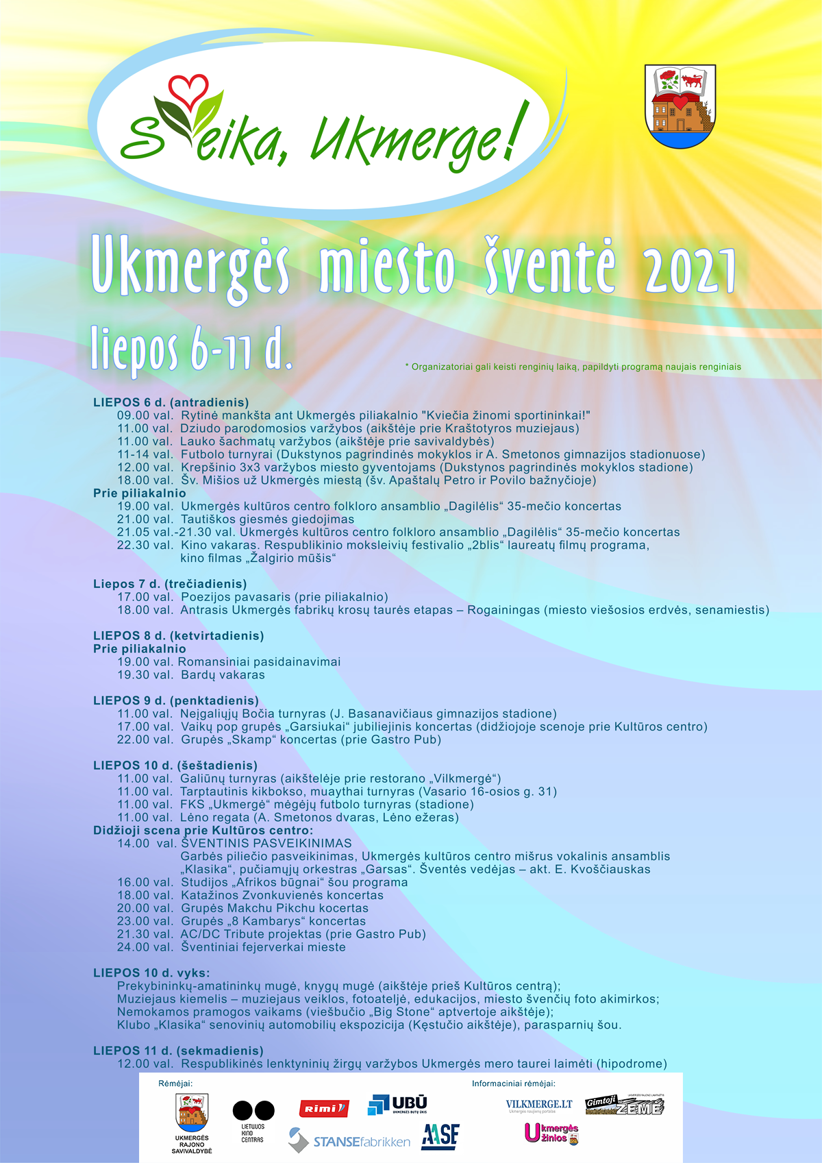Miesto šventės programa