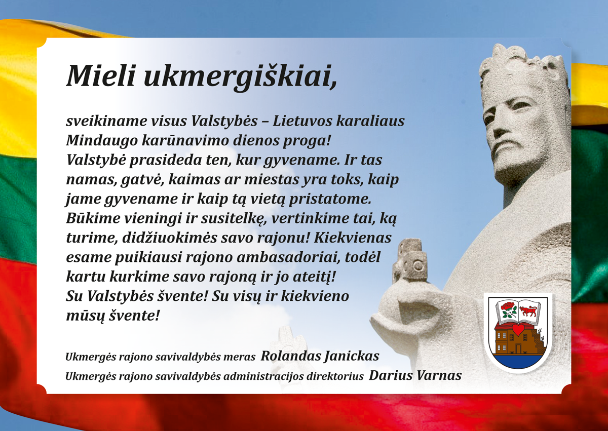 Sveikinimas Mindaugo karūnavimo dienos proga