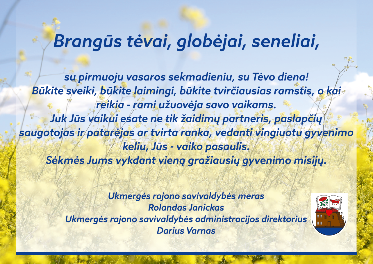 Sveikinimas tėvams, globėjams ir seneliams